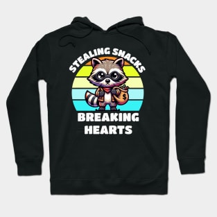 Raccoon Stealing Snacks Breaking Hearts Hoodie